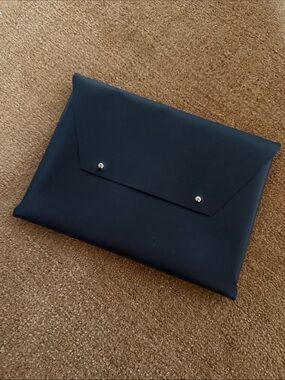tribe alive LEATHER ENVELOPE CLUTCH IN BLACK
